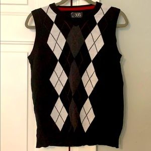 Black Argyle Sweater Vest